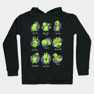 Cute Cthulhu and friends (green) Hoodie